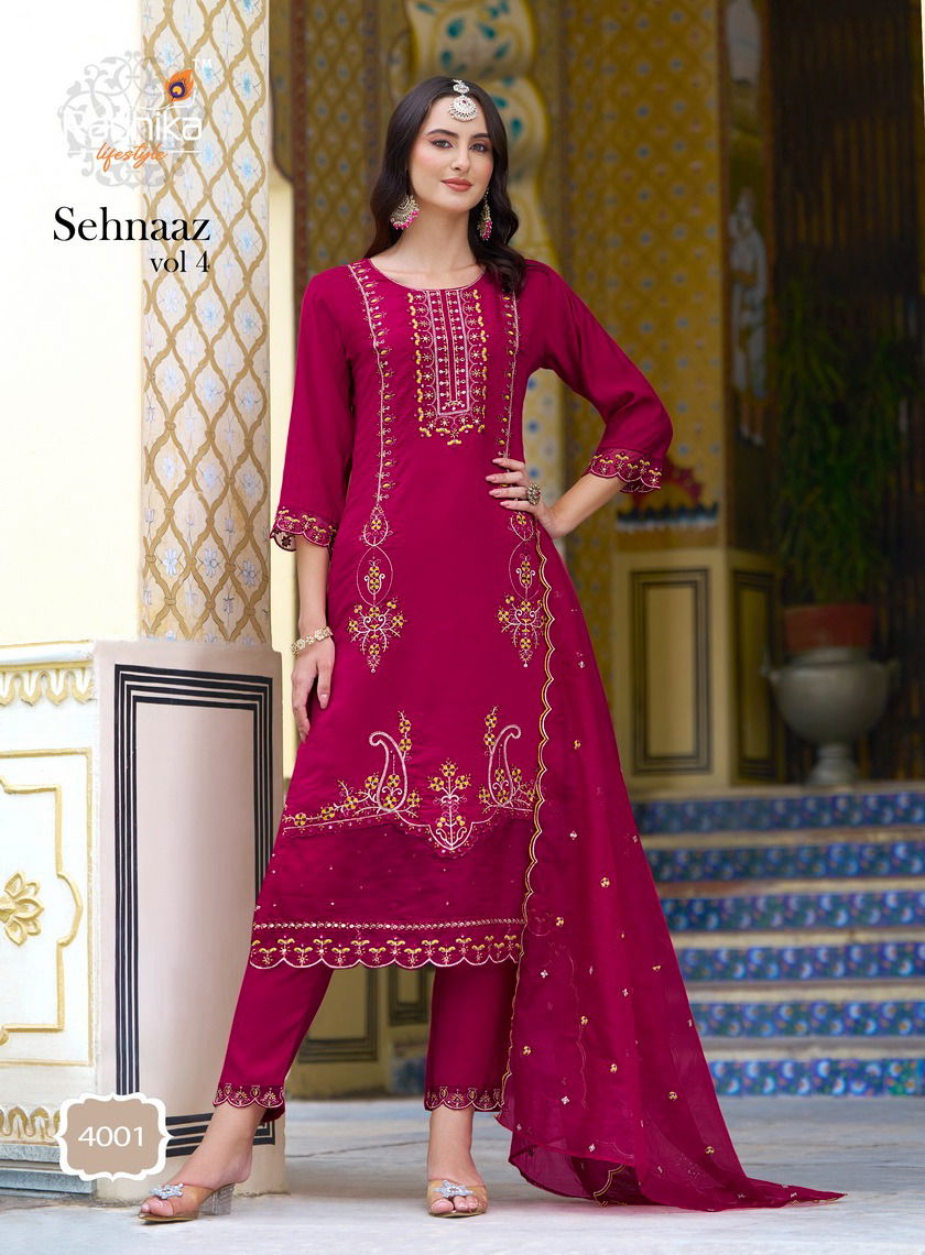 Sehnaz Vol 4 By Radhika Roman Silk Designer Kurti With Bottom Dupatta Wholesale Shop In Surat